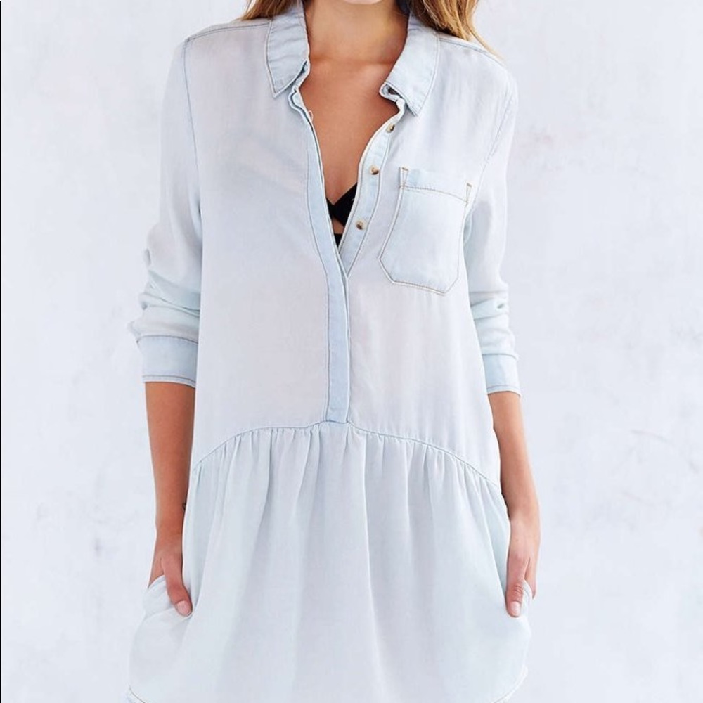 BDG Curved-Hem Denim Dress